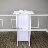 White Manufactured Wood Podium Church Pulpit School Lectern Conference Debate 10051-WHITE