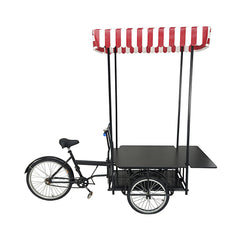 Black Tricyle Vending Cart Ice-cream Wagon Flower Cart Kiosk Farmers Market Booth Collapsable 10052