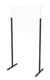 Acrylic Plexiglass Shield Sneeze Guard Floor Stand Landscape (32" Wide) or Portrait (24" Wide) Table