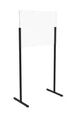 Acrylic Plexiglass Shield Sneeze Guard Floor Stand Landscape (32" Wide) or Portrait (24" Wide) Table