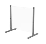 Sneeze Guard Countertop (25"Tall) or Floor (64" Tall), Mount Landscape (28" Wide) or Portrait (22" Wide) Adjustable Plexiglass Clear Acrylic with Metal Frame 10054+10076