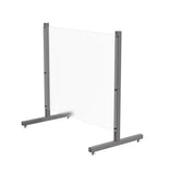 Sneeze Guard Countertop (25"Tall) or Floor (64" Tall), Mount Landscape (28" Wide) or Portrait (22" Wide) Adjustable Plexiglass Clear Acrylic with Metal Frame 10054+10076