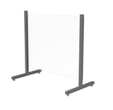 Sneeze Guard Countertop (25"Tall) or Floor (64" Tall), Mount Landscape (28" Wide) or Portrait (22" Wide) Adjustable Plexiglass Clear Acrylic with Metal Frame 10054+10076