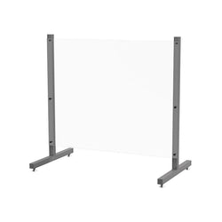 Sneeze Guard Countertop (25"Tall) or Floor (64" Tall), Mount Landscape (28" Wide) or Portrait (22" Wide) Adjustable Plexiglass Clear Acrylic with Metal Frame 10054+10076