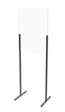Acrylic Plexiglass Shield Sneeze Guard Floor Stand Landscape (32" Wide) or Portrait (24" Wide) Table