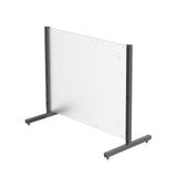 Acrylic Plexiglass Shield Sneeze Guard Floor Stand Landscape (32" Wide) or Portrait (24" Wide) Table