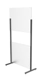 Acrylic Plexiglass Shield Sneeze Guard Floor Stand Landscape (32" Wide) or Portrait (24" Wide) Table
