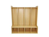 4-Section Kids School Coat Locker 41 X 13 X 43" with Bench and Cubbies, Backpack and Cubby Storage