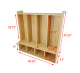 4-Section Kids School Coat Locker 41 X 13 X 43" with Bench and Cubbies, Backpack and Cubby Storage