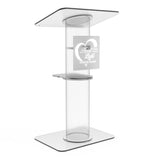 Clear Church Pulpit Event Lectern Plexiglass Acrylic Debate Podium School Logo 10060+16780+15901-Laser-10.5X10.5