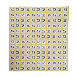 "XS" Adhesive Sticker Clothes Label 1 SHEET of 132 Stickers 100708