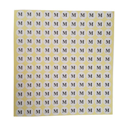 "M" Adhesive Sticker Clothes Label 1 SHEET of 132 Stickers 100710