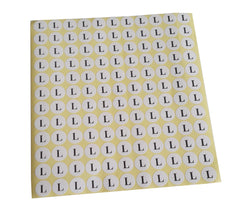 "L" Adhesive Sticker Clothes Label 1 SHEET of 132 Stickers 100711
