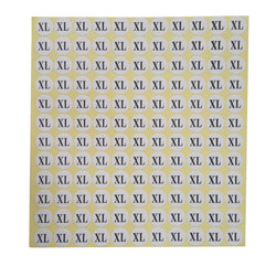"XL" Adhesive Sticker Clothes Label 1 SHEET of 132 Stickers 100712