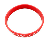 Red Silicone Wristband Bracelet WWJD Christian Gift Bracelet What Would Jesus Do