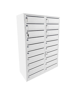 20-Slot 10.8“ Wide Door Large 10" Wide Slot Cellphone Locker Station Storage Cabinet 23.3" Wide X 9.1" Deep X 35" Tall Mail Slot Group Box 10078
