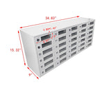 30-Slot Cell Phone Storage Station Lockers Clear Window 35X15X9" Overal Size 6x2" Door Works for Pad 10079