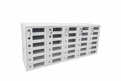 30-Slot Cell Phone Storage Station Lockers Clear Window 35X15X9" Overal Size 6x2" Door Works for Pad 10079