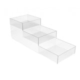 FixtureDisplays Clear Acrylic 3-Tier Countertop Display - Ideal for Candy, Vanity, and Toiletries - 6" x 6" x 18" 100811