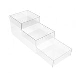 FixtureDisplays Clear Acrylic 3-Tier Countertop Display - Ideal for Candy, Vanity, and Toiletries - 6" x 6" x 18" 100811