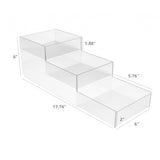 FixtureDisplays Clear Acrylic 3-Tier Countertop Display - Ideal for Candy, Vanity, and Toiletries - 6" x 6" x 18" 100811