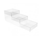 FixtureDisplays Clear Acrylic 3-Tier Countertop Display - Ideal for Candy, Vanity, and Toiletries - 6" x 6" x 18" 100811