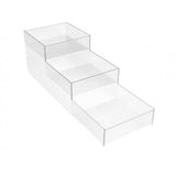 FixtureDisplays Clear Acrylic 3-Tier Countertop Display - Ideal for Candy, Vanity, and Toiletries - 6" x 6" x 18" 100811