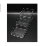 FixtureDisplays Clear Acrylic 3-Tier Countertop Display - Ideal for Candy, Vanity, and Toiletries - 6" x 6" x 18" 100811