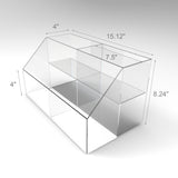 FixtureDisplays® Medium Double-Wide Tiered Acrylic Bin Display - Clear Plexiglass/Lucite 100814