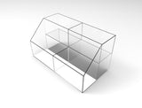 FixtureDisplays® Medium Double-Wide Tiered Acrylic Bin Display - Clear Plexiglass/Lucite 100814
