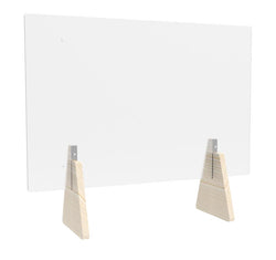 FixtureDisplays® Acrylic Plexiglass Shield Sneeze Guard 24x16" or 16X24" Landscape or Portrait Tabletop or Ceiling Mount Elevated Access Window 10081