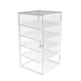 FixtureDisplays® Clear Acrylic Locking Showcase with 4 Removable Trays - Ideal for Nail Polish and Cosmetics Storage 100829