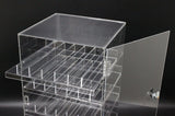 FixtureDisplays® Clear Acrylic Locking Showcase with 4 Removable Trays - Ideal for Nail Polish and Cosmetics Storage 100829