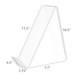 FixtureDisplays Clear Acrylic Easel Book CD DVD Smartphone Holder with 1.75" Lip - 4.5"W x 9.5"D x 10.3"H 100832