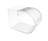 FixtureDisplays® Acrylic Round Candy Dispenser - Transparent Treats Rack with Curved Plexiglass Bin - 7 1/2" W 100853