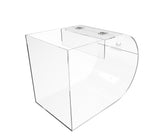 FixtureDisplays® Acrylic Round Candy Dispenser - Transparent Treats Rack with Curved Plexiglass Bin - 7 1/2" W 100853