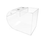 FixtureDisplays® Acrylic Round Candy Dispenser - Transparent Treats Rack with Curved Plexiglass Bin - 7 1/2" W 100853