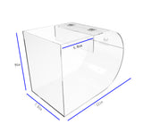 FixtureDisplays® Acrylic Round Candy Dispenser - Transparent Treats Rack with Curved Plexiglass Bin - 7 1/2" W 100853