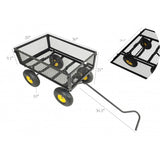 FixtureDisplays® Heavy Duty Lawn/Garden Utility Cart/Wagon With Collapsible Side Meshes, 400 Lbs Capacity, Black, Assembly Required Video Link Provided 38 Long X 20.5 Wide X 22" Tall Product Weight 32 Lbs 15298