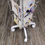 32 Adjustable Pockets Display Rack 5x7 7x5 up to 8.5" Wide X 8" Tall Cards, 1.27" deep Pockets, Double Tier Greeting Post Card Christmas Holiday Spinning Rack Stand White 11704-WHITE