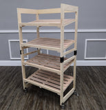 4-Tier Bakery Bread Rack with Angled Shelves Wooden Display Rack Bread Store Rack 30X18X55" 101143