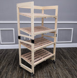 4-Tier Bakery Bread Rack with Angled Shelves Wooden Display Rack Bread Store Rack 30X18X55" 101143