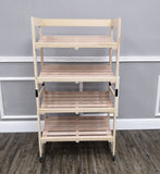4-Tier Bakery Bread Rack with Angled Shelves Wooden Display Rack Bread Store Rack 30X18X55" 101143