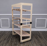 4-Tier Bakery Bread Rack with Angled Shelves Wooden Display Rack Bread Store Rack 30X18X55" 101143