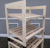 4-Tier Bakery Bread Rack with Angled Shelves Wooden Display Rack Bread Store Rack 30X18X55" 101143