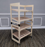 4-Tier Bakery Bread Rack with Angled Shelves Wooden Display Rack Bread Store Rack 30X18X55" 101143