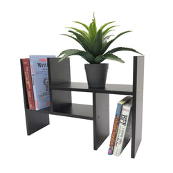 Office Desktop Bookshelf Wood Display Shelf Desktop Organizer  Storage Rack 10119