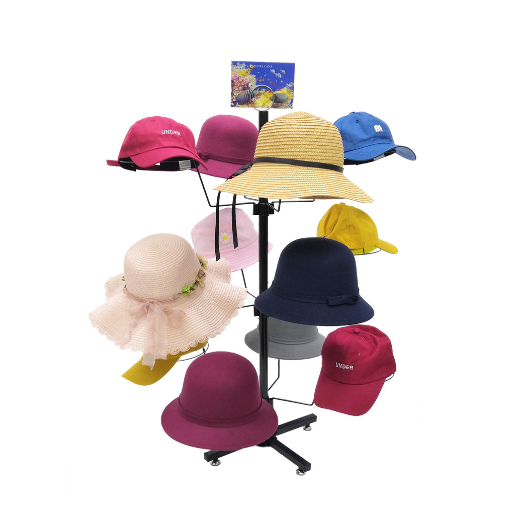 Countertop Hat Rack Headwear Wig Cap Display Tabletop Stand 24x24x37 ...