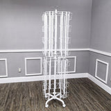 64 Adjustable Pockets Display Rack 5x7 7x5 up to 9.3" Wide X 8" Tall Cards, 1.27" deep Pockets, Double Tier Greeting Post Card Christmas Holiday Spinning Rack Stand White 11603-H-WHT