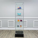 18.1X18.1X72.5" Glass Showcase Display Tower Cabinet 5-Tier Shelf Floor Stand 10142